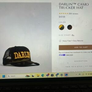 Darlin camo trucker hat. NWOT